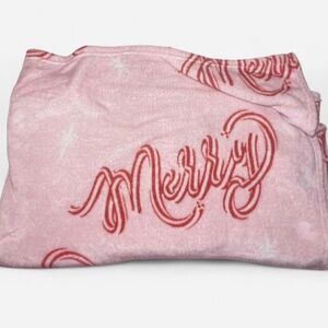 “Merry” Pink & Red Throw Blamket